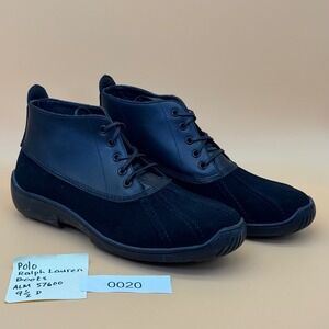 Polo Ralph Lauren Men's Black Suede Leather oslo all-weather Duck Boots Sz 9.5 D